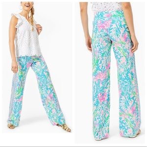 Medium Petite Lilly Pulitzer Bal Harbor Palazzo Pants in Coral Bay